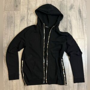 Balmain Black Hoodie with Silver Accents